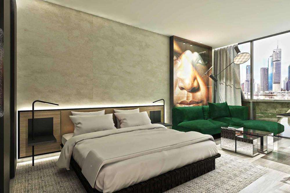 Crystalbrook Vincent Hotel Brisbane Værelse billede A rendering of a guest room